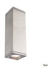 THEO UP/DOWN, QPAR51, настенный светильник для наружного освещения, натуральный алюминий, макс. 2x50Вт, IP44
