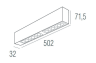 Накладной светодиодный светильник 0,5м, 12Вт, 48°, алюминий (DL18515C121A12.48.500BB)