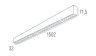 Накладной светодиодный светильник 1,5м, 30Вт, 48°, белый (DL18515C121W30.48.1500BB)
