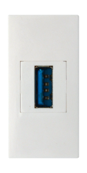 Розетка информационная USB для передачи данных, 1мод., бел. (22.5х45мм), USB3.0, серия (тип) D