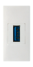 Розетка информационная USB для передачи данных, 1мод., бел. (22.5х45мм), USB3.0, серия (тип) D (DECF21DW)