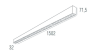 Накладной светодиодный светильник 1,5м, 36Вт, 34°, белый (DL18515C121W36.34.1500BB)