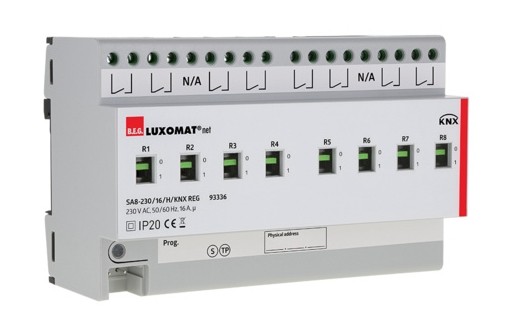 Релейный актуатор 8-канальный B.E.G. SA 230 / 16 / H / KNX REG (93336)