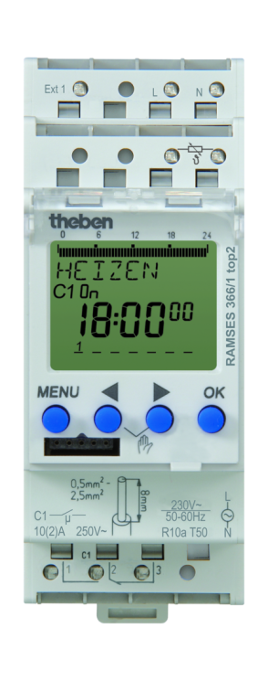 Цифровой термостат с часами Theben RAMSES 366/1 top2 (3660100)