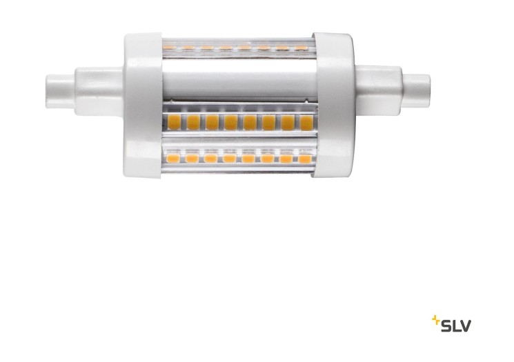 QT DE12 R7S SLV 78 мм светодиодный источник света, прозрачный, 9 Вт, 3000К, CRI90, 330° (SLV_1005287)