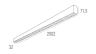 Подвесной светодиодный светильник 2м, 36Вт, 34°, алюминий (DL18515S121A36.34.2000BB)