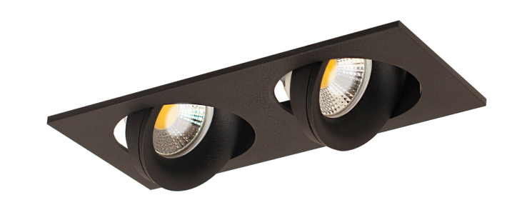 Двухрожковый встраиваемый светильник Donolux SATURN, черный (DL18412/02TSQ Black)