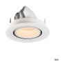 NUMINOS® GIMBLE S, белый/черный встраиваемый потолочный светильник, 2700K 55° (SLV_1005883)