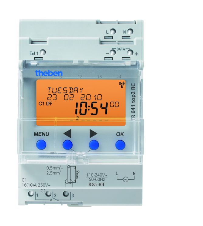 Таймер цифровой годовой астрономический Theben TR 641 top2 RC 24V (6414300)