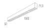 Накладной светодиодный светильник 1м, 24Вт, 48°, алюминий (DL18515C121A24.48.1000BB)