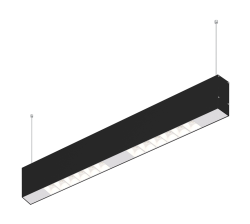 Подвесной светодиодный светильник 0,5м, 12Вт, 48°, черный