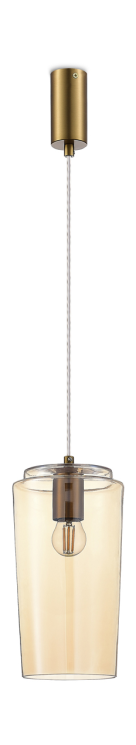 Подвесной светильник Donolux ELEGANZA, D150xH270 мм, 1хЕ27, 40Вт, янтарный (S111058.1Amber)