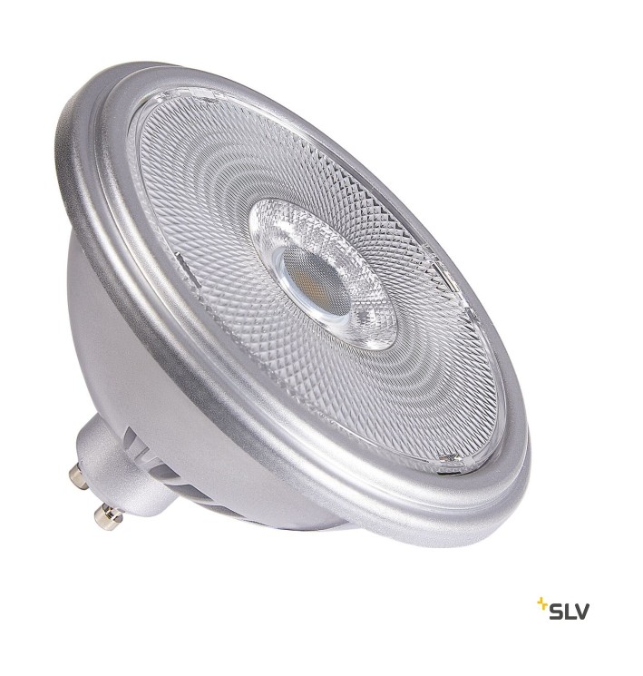 QPAR111 SLV GU10, светодиодный источник света, серебристый, 12,5 Вт, 3000К, CRI90, 30° (SLV_1005279)