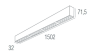 Подвесной светодиодный светильник 1,5м, 24Вт, 34°, алюминий (DL18515S121A24.34.1500BB)