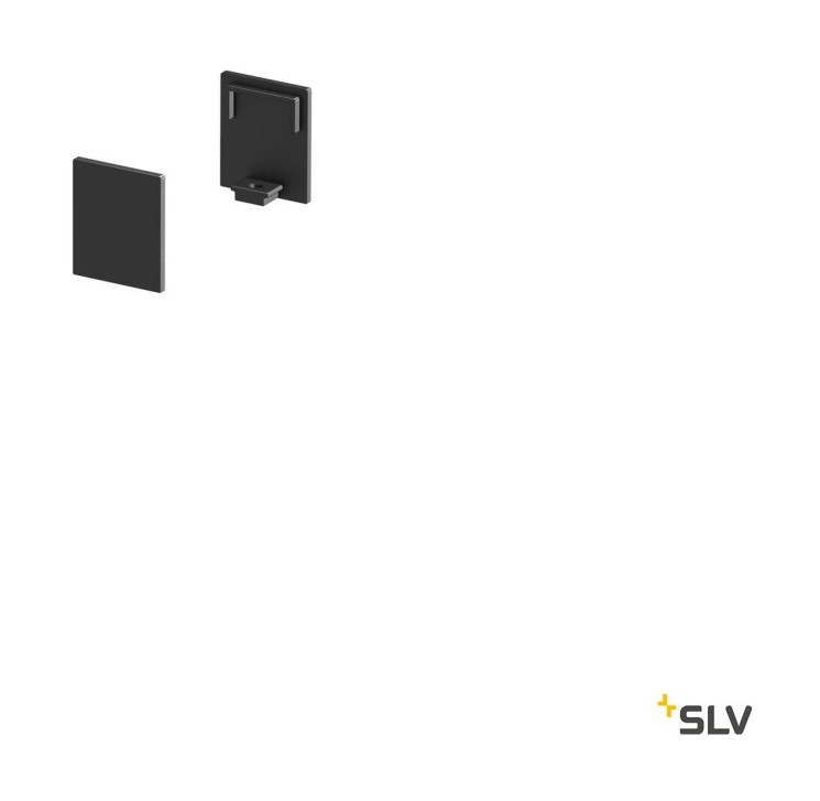 ТОРЦЕВЫЕ ЗАГЛУШКИ SLV GRAZIA 10, плоские, 2 шт., высокая версия, черные (SLV_1000483)