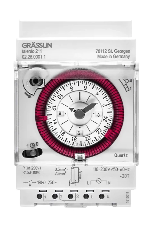 Электромеханический таймер Grasslin Talento 211 (02.28.0001.1)