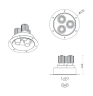 Встраиваемый светодиодный светильник Donolux RAY, 3х9Вт (DL18152R9W3B)